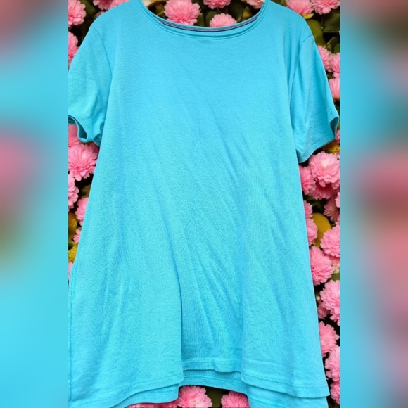 Croft & Barrow Essential Crewneck Tee Color: Seaside Aqua Size:L (EUC) - Picture 5 of 8